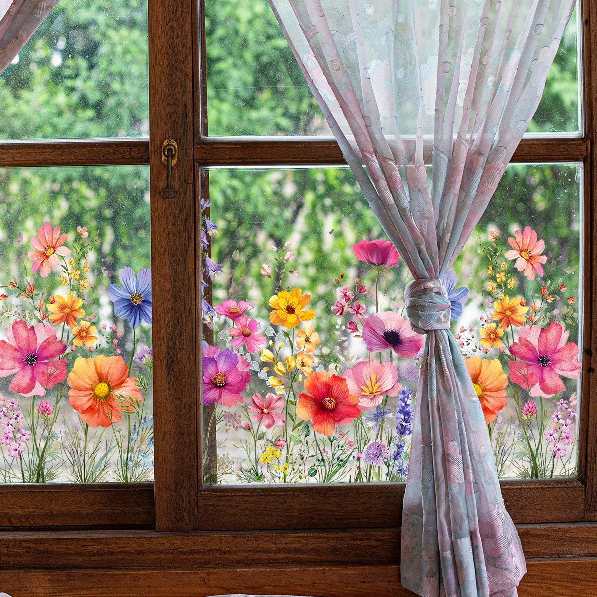Colorful Floral Bouquet Window Sticker
