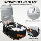 40-liter airline-approved travel backpack, comes with 3 storage bags, and can replace a 20-inch suitcase