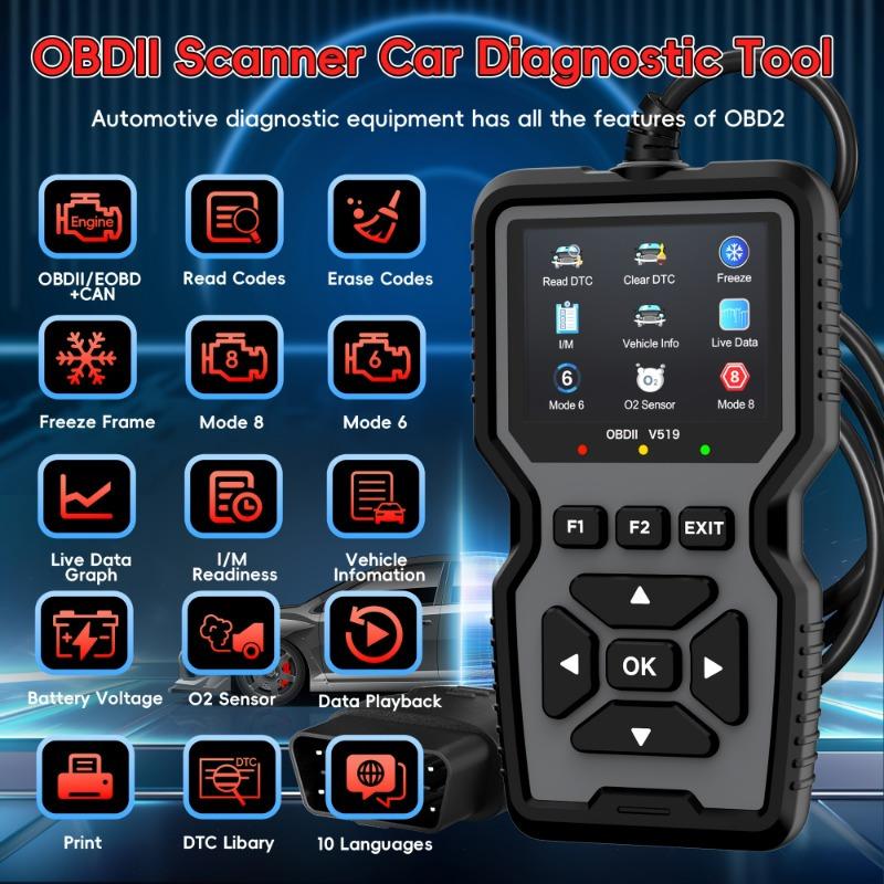 OBD2 Advanced Diagnostic Tool Professional Engine Code Reader Reset Real-Time Data