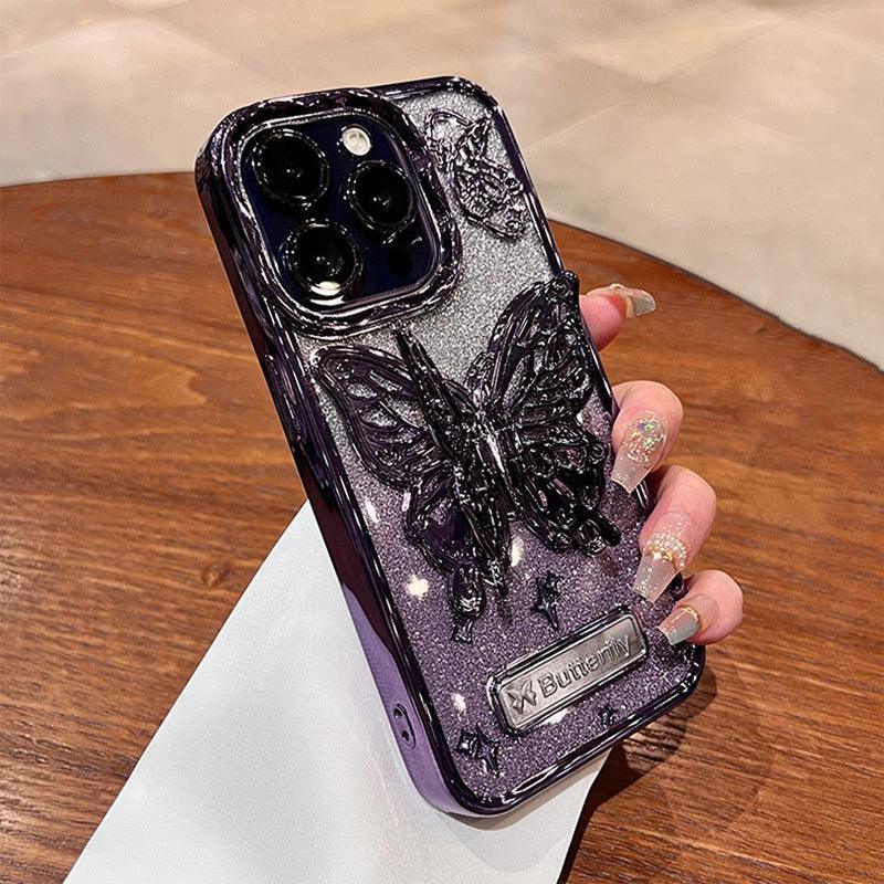 Galvanized Glitter Butterfly iPhone Case Holder