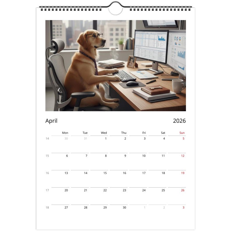 Golden Retriever dog Calendar - Daily Activities