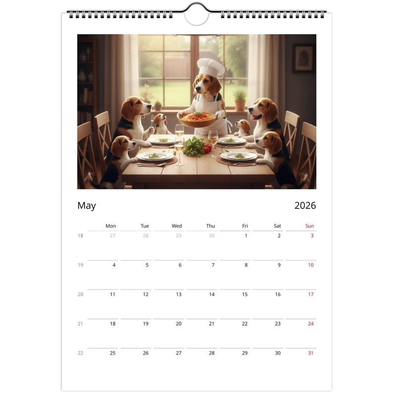 Beagle dog Calendar - Daily Activities