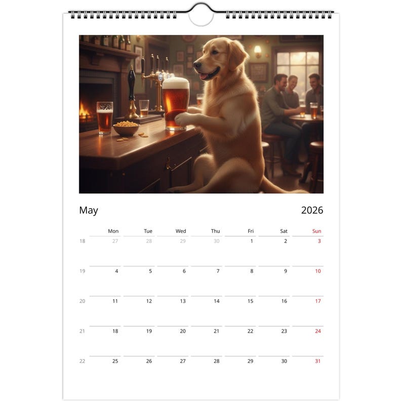 Golden Retriever dog Calendar - Daily Activities