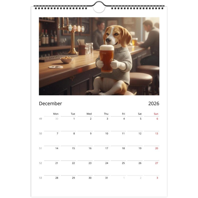 Beagle dog Calendar - Daily Activities
