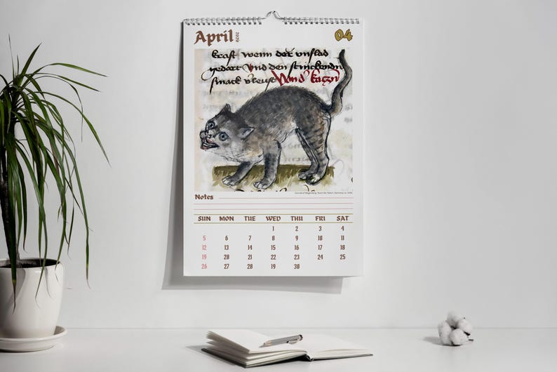 Weird cats in renaissance Wall Calendar