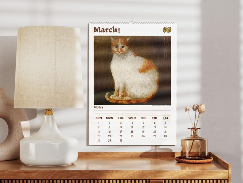 Weird cats in renaissance Wall Calendar