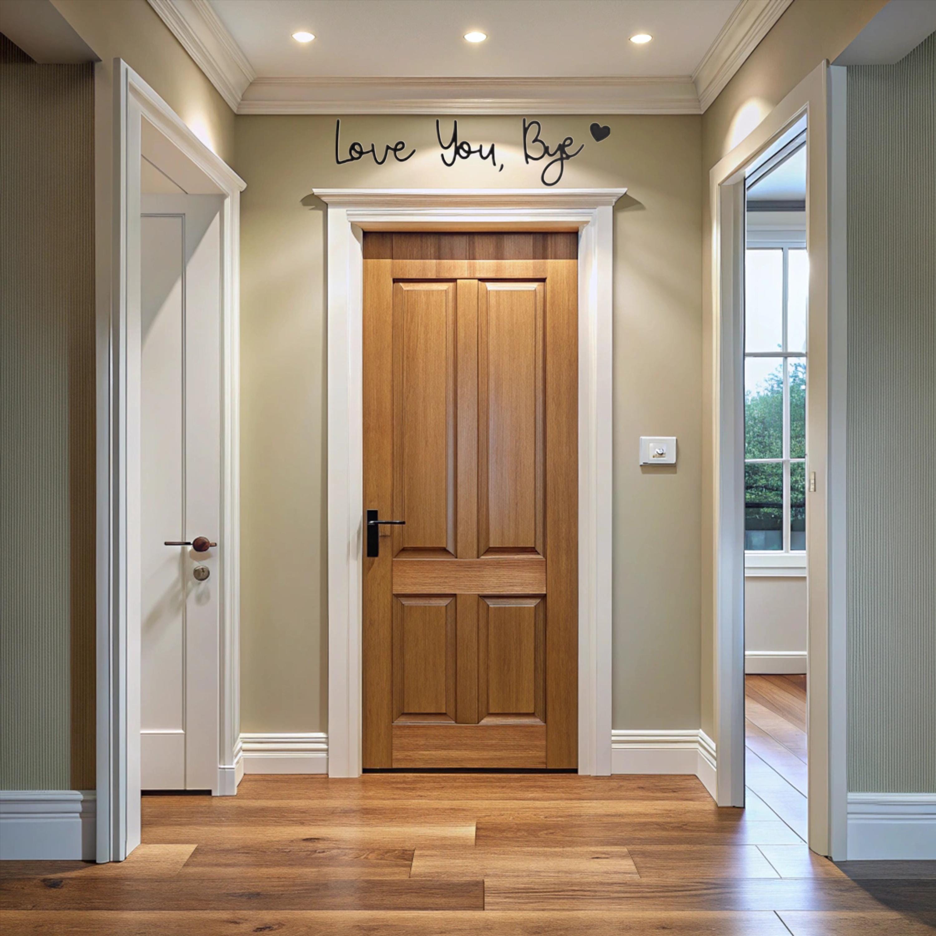 NEW YEAR Special Price Bye Love You Wooden Script Sign Hallway Home Door