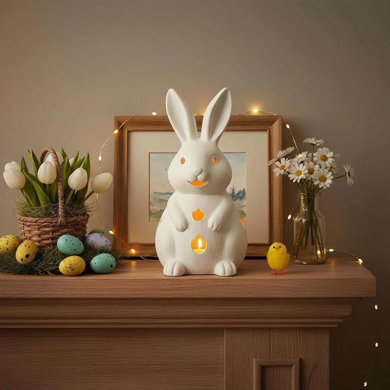 Easter Hollowed Rabbit Candle Holder
