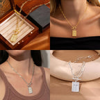 Cross Pendant Paperclip Chain Necklace, Unisex, Waterproof and Sweat-Resistant, Fade-Proof