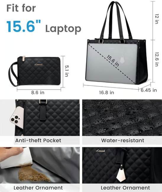 3 in 1 Lunch Tote Bag for Women Free Matching Wallet