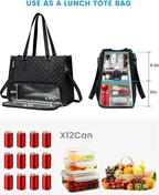 3 in 1 Lunch Tote Bag for Women Free Matching Wallet