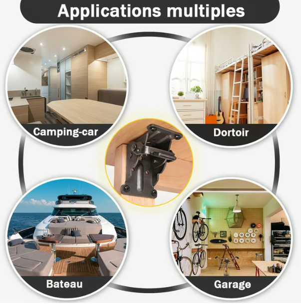Limited 50% Discount Heavy Duty Folding Table Leg Brackets with Self-Locking Hinges