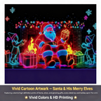 HOLIDAY HAUL SALE UV Activated Christmas Garage Door Cover Banner, Glows in Dark