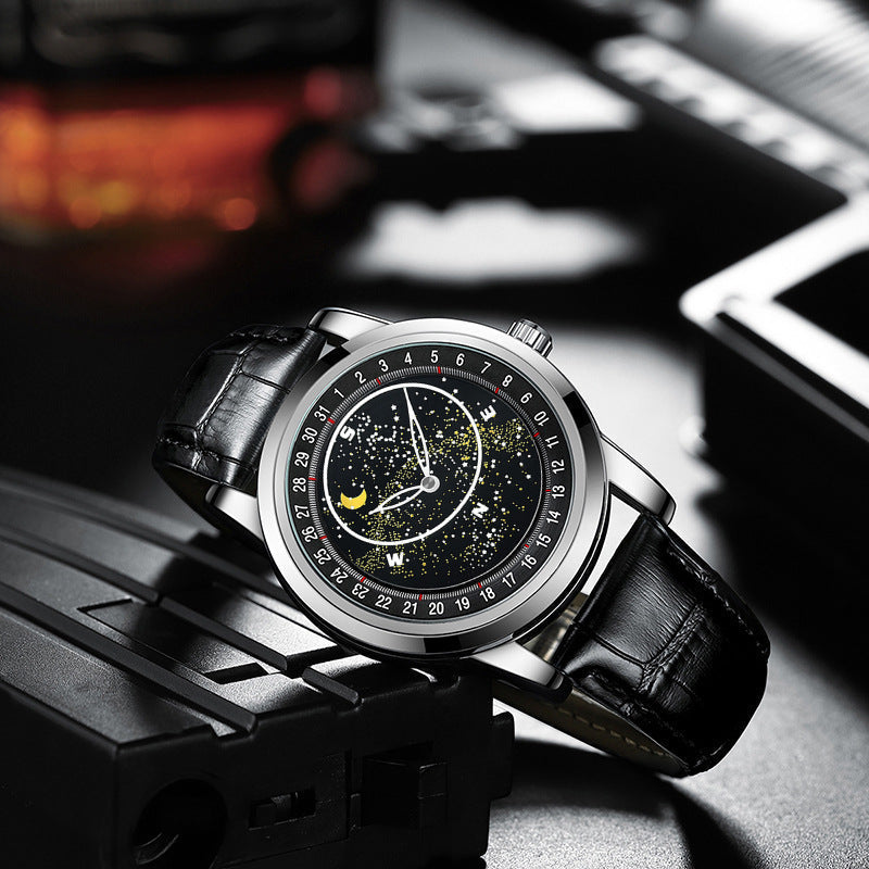 [Thoughtful Gift Idea] Men’s Watch with Rotating Starry Sky Dial