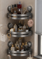 ABS Triangular Suction Cup Hook Toiletries Storage Rack