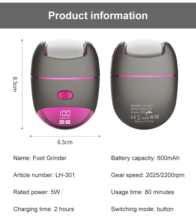 Multifunctional electric foot grinder