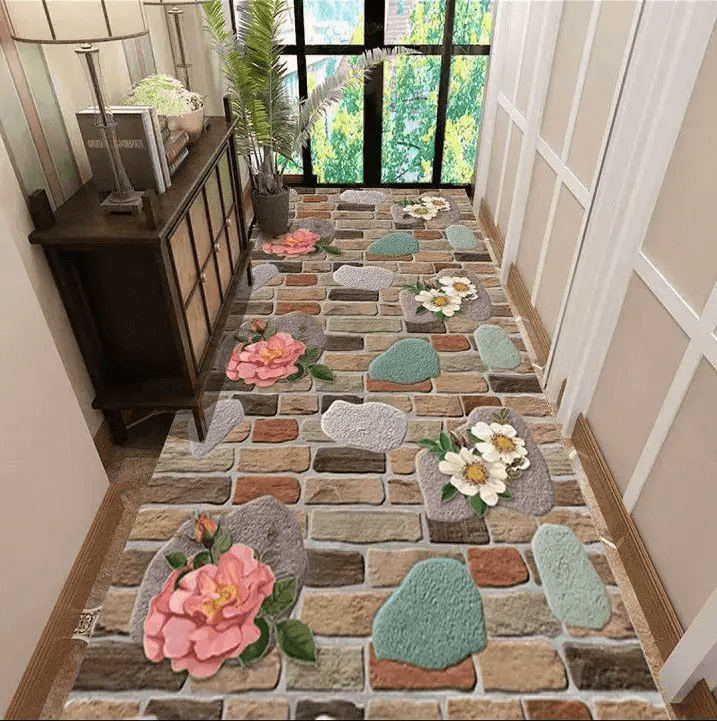 【 50% discount】Cut-out 3D carpet with floral flooring