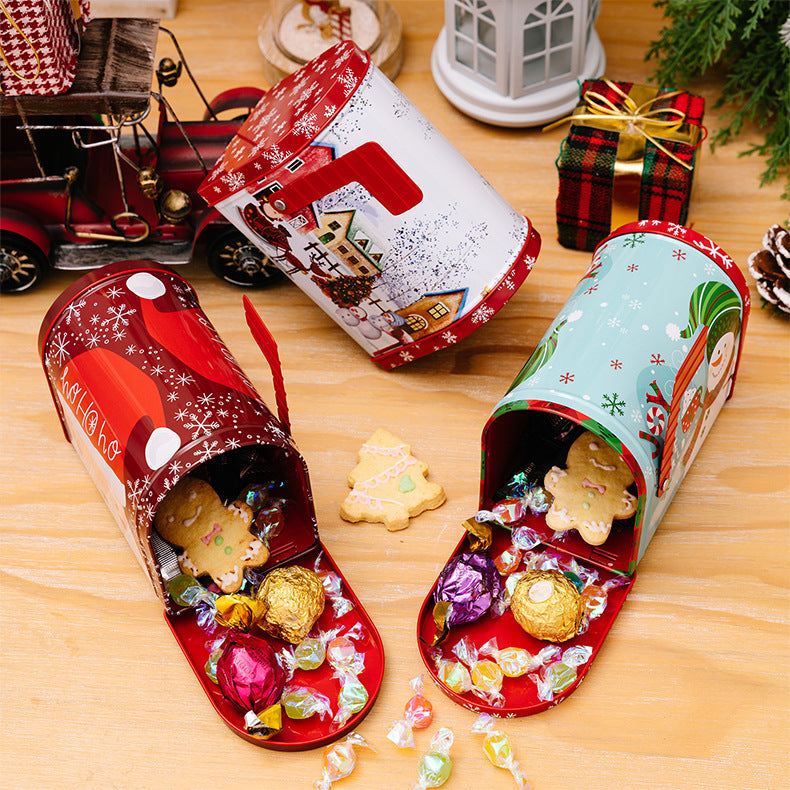 [ Perfect Gift Box] Decor Christmas Cookie Tins Tinplate Candy Boxes