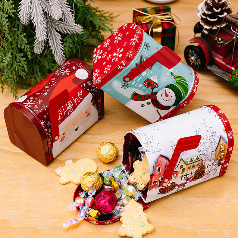 [ Perfect Gift Box] Decor Christmas Cookie Tins Tinplate Candy Boxes