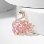 High-end crystal swan brooch