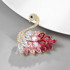 High-end crystal swan brooch