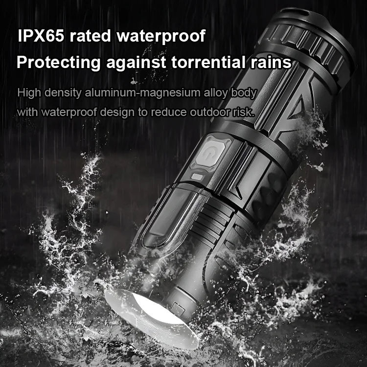 【Family Essentials】White Laser Telescopic Zoom Flashlight