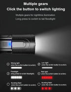 【Family Essentials】White Laser Telescopic Zoom Flashlight