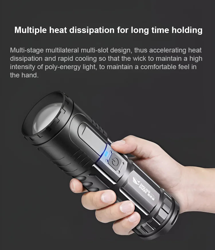 【Family Essentials】White Laser Telescopic Zoom Flashlight