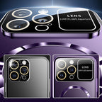 Anti-Peep Double-Sided Glass Magnetic Metal Frame Phone Case For iPhone