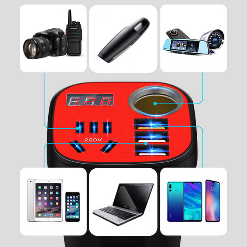 Buy 2 Car mounted cup type inverter converter QC charger