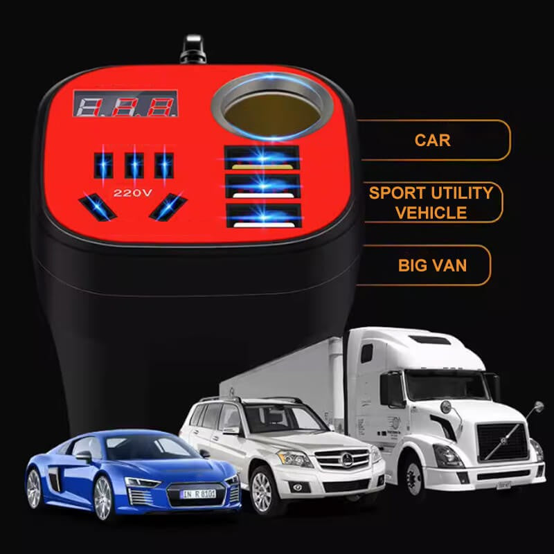 Car Mounted Cup Type Inverter Converter QC Charger（50%）