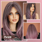 Gift Wig long hair Layered bangs wigs