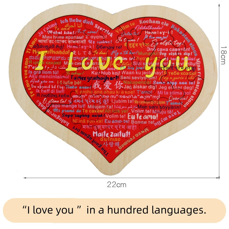 “I Love you”Heart Shape Puzzle Building Blocks