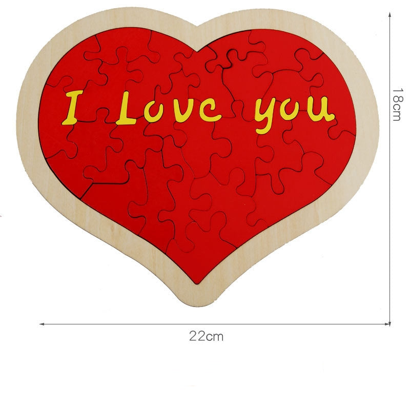 “I Love you”Heart Shape Puzzle Building Blocks