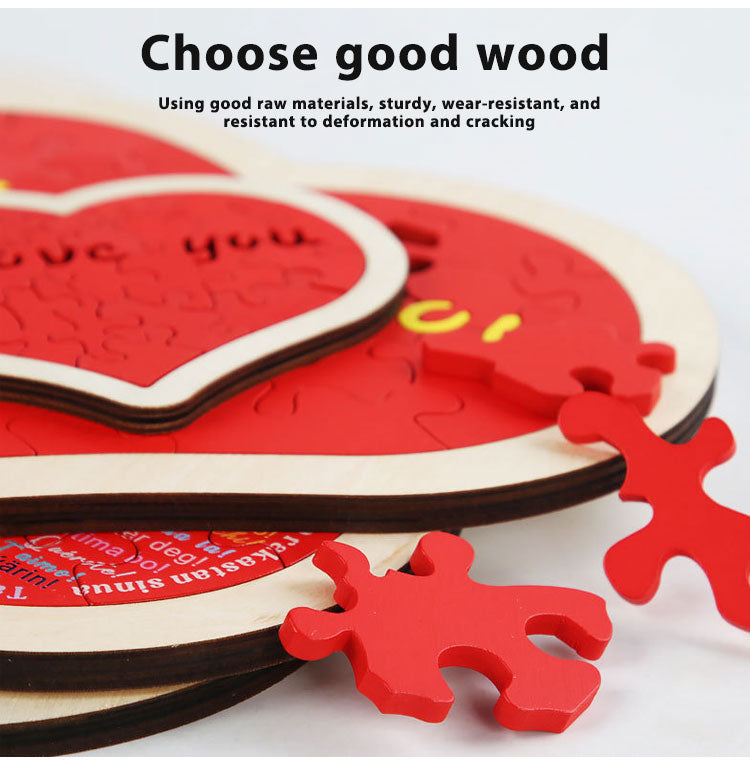 “I Love you”Heart Shape Puzzle Building Blocks