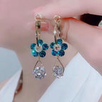 Fashion Flower Crystal Earrings