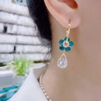 Fashion Flower Crystal Earrings