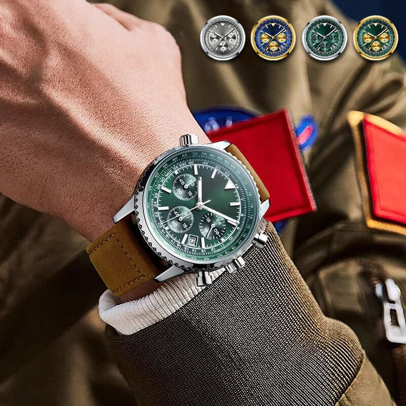 （Best seller） Men's Multifunction Chronograph Waterproof Date Analog Quartz Watch