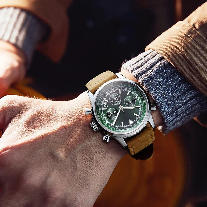 （Best seller） Men's Multifunction Chronograph Waterproof Date Analog Quartz Watch
