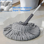 Super Absorbent Self-Wringing Mop with Long Handle