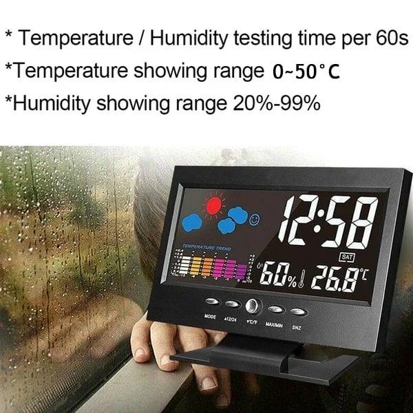 Limitied Time Digital LED Temperature Humidity Monitor Weather Forecast LED Table Alarm Clock