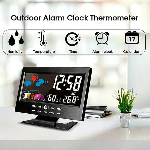 Limitied Time Digital LED Temperature Humidity Monitor Weather Forecast LED Table Alarm Clock