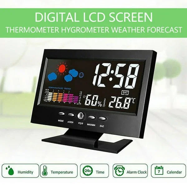 Limitied Time Digital LED Temperature Humidity Monitor Weather Forecast LED Table Alarm Clock