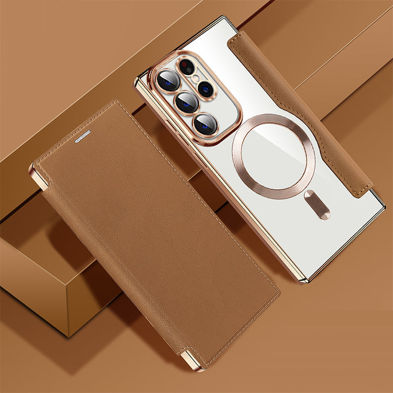 New leather textured flip mobile phone case for Samsung