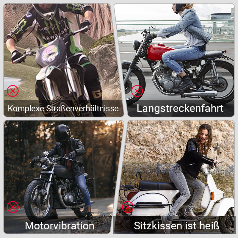 Pressure-reducing, shock-absorbing, breathable motorbike seat cushion