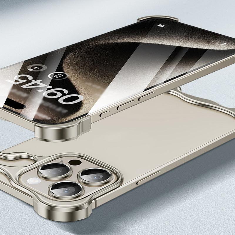 Free lens film Special-Shaped Metal Corner Pad Anti-Fall Phone Case for iPhone