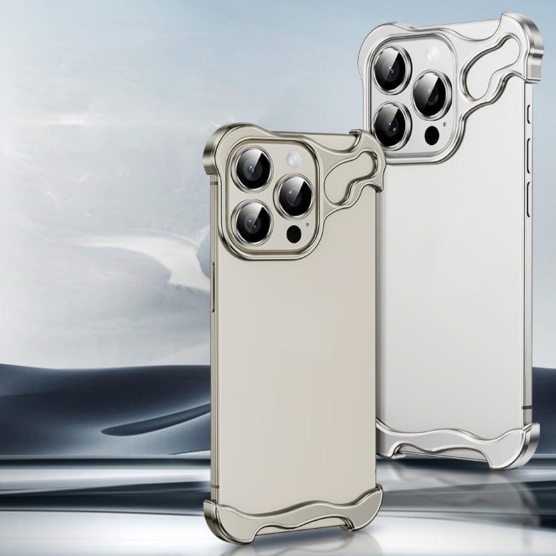 Free lens film Special-Shaped Metal Corner Pad Anti-Fall Phone Case for iPhone