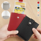 Slim Multi-Card Holder – Holds 5 Cards + Cash, Snap Closure & Waterproof PU Leather
