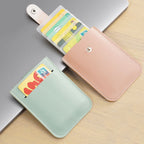 Slim Multi-Card Holder – Holds 5 Cards + Cash, Snap Closure & Waterproof PU Leather