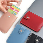 Slim Multi-Card Holder – Holds 5 Cards + Cash, Snap Closure & Waterproof PU Leather